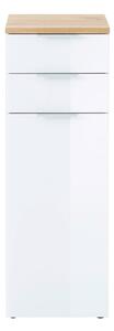 Biała wysoka szafka łazienkowa w dekorze dębu 39x112 cm Pescara – Germania