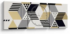 Obraz - Kształty geometryczne N⁰1 (z zegarem) (90x30 cm)