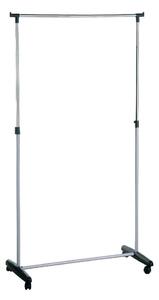 Metalowy teleskopowy stojak na ubrania na kółkach w kolorze srebra – Premier Housewares