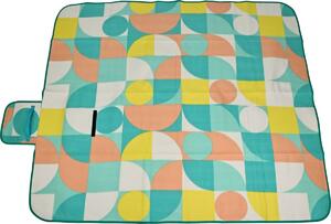Koc piknikowy Retro kostka 130 x 150 cm, niebieski