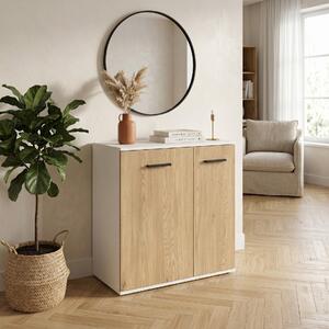 Komoda 2D Natura 80 cm Biały, Dąb Cremona Torro