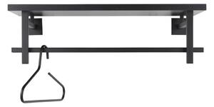 Czarny metalowy wieszak ścienny z półką 76 cm Simplon – Spinder Design