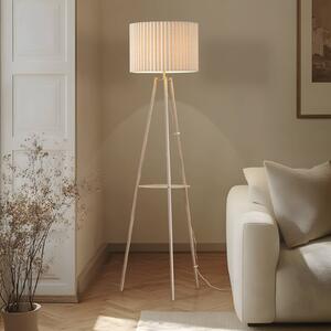 Lampa stojąca Libbie Lindby, kremowy / amber, salon / jadalnia, tkanina / materiał / jedwab, skandynawski