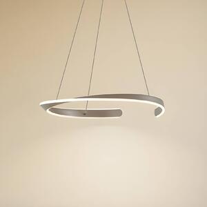 Lampa wisząca Eloura Lucande, aluminiowy / szary / cynkowy, salon / jadalnia, metal, nowoczesny