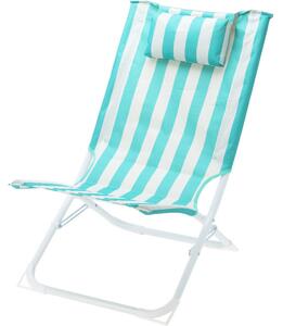 Plażowe krzesło składane w paski, zielony