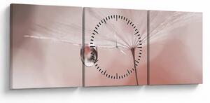 Obraz - Kropla rosy (z zegarem) (90x30 cm)