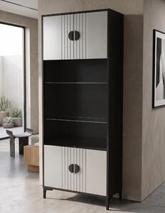 Witryna 2D do salonu Czarna OKX 80 cm