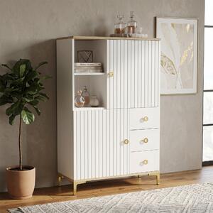 Komoda 2D3S Biała Dąb Hamilton Voca 86 cm