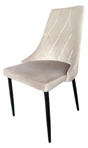 Krzesło do salonu Glamour Imola welurowe velvet aksamitne beżowe