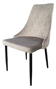 Krzesło do salonu Glamour Imola welurowe velvet aksamitne szare