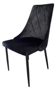 Krzesło do salonu Glamour Imola welurowe velvet aksamitne czarne