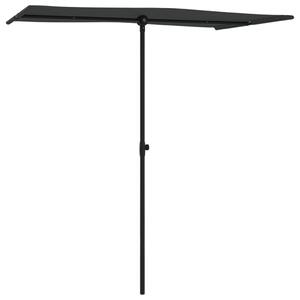 Parasol ogrodowy na aluminiowym słupku, 180x110 cm, czarny