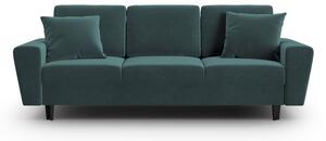 Morska aksamitna rozkładana sofa ze schowkiem 235 cm Kyoto – Cosmopolitan Design