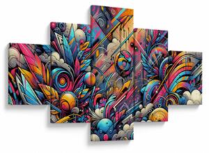 Obraz - Kolorowe graffiti (125x70 cm)