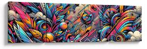 Obraz - Kolorowe graffiti (170x50 cm)