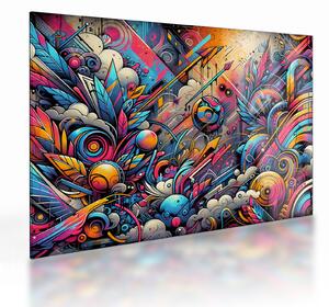 Obraz na szkle - Kolorowe graffiti (70x50 cm)