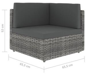 Zestaw Mebli Ogrodowych Komplet Wypoczynkowy Z Poduszkami 5-Częściowy Szary Rattan Na Taras Balkon Ogród