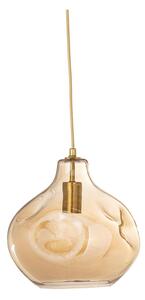 Brązowa lampa wisząca ze szklanym kloszem ø 30 cm Azizi – Bloomingville
