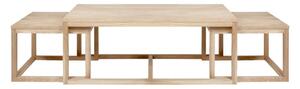 Zestaw 3 drewnianych stolików Actona Cornus Coffee, 120x60x50 cm