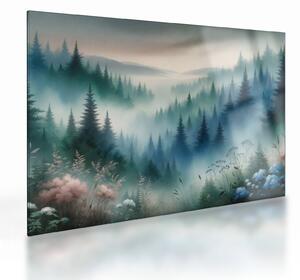 Obraz na szkle - Leśny krajObraz na szkle z mgłą (70x50 cm)