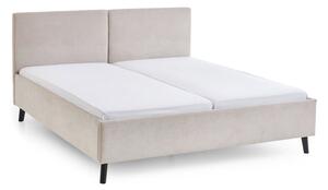Beżowe tapicerowane łóżko dwuosobowe ze stelażem 160x200 cm Piano – Meise Möbel