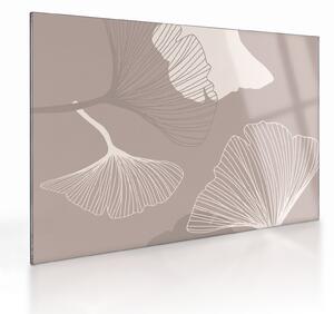 Obraz na szkle - Beżowe liście N⁰1 (70x50 cm)