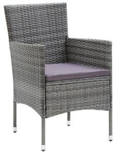 Krzesła ogrodowe, 4 szt., rattan pe, szare