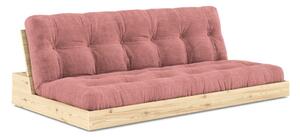 Różowa sztruksowa rozkładana sofa 196 cm Base – Karup Design