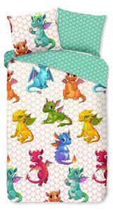 Bawełniana pościel dziecięca jednoosobowa 140x220 cm Dragons – Good Morning