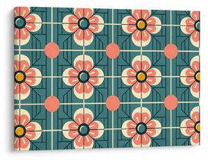 Obraz - Retro wzór z kwiatami (70x50 cm)