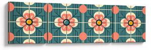 Obraz - Retro wzór z kwiatami (170x50 cm)