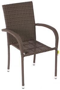 OUTLET - Krzesło ogrodowe z technorattanu MALAGA - brązowe