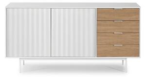 Biało-naturalna niska komoda w dekorze dębu 159x80 cm Sierra – Teulat