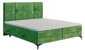 Skandynawskie łóżko kontynentalne z opcją pojemnika na pościel NACHO 90x200 cm w kolorze kamienista zieleń