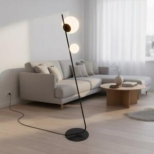Lampa stojąca podłogowa designerska czarna stick 2xG9 8W TATU Emibig