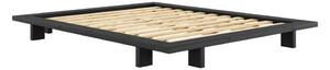 Czarne podwójne łóżko z drewna sosnowego z siatką 160x200 cm Japan - Karup Design