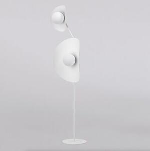 Lampa stojąca podłogowa designerska biała falowany talerz 2xG9 8W DELULU Emibig