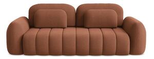 Rozkładana sofa z materiału bouclé ze schowkiem w kolorze terakoty 266 cm Pele – Makamii