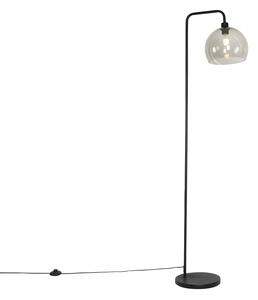 Inteligentna lampa podłogowa czarna z dymionym szkłem z WiFi A60 - Maly Oswietlenie wewnetrzne