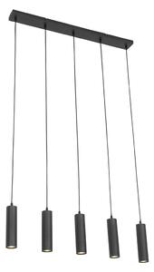 Inteligentna lampa wisząca czarna w komplecie z 5 żarówkami Wifi GU10 - Jeana