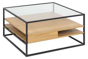 Stolik kawowy 80x80 cm Rocker loft ze szkÅem z pÃ³ÅkÄ