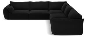 Czarny aksamitny narożnik Vanda – Mazzini Sofas