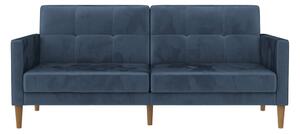 Niebieska aksamitna rozkładana sofa 207 cm Lilly – Støraa