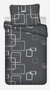 Jerry Fabrics Pościel bawełniana Kwadraty czarno-biały, 140 x 200 cm, 70 x 90 cm