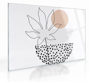 Obraz na szkle - Line art flowers N⁰3 (70x50 cm)
