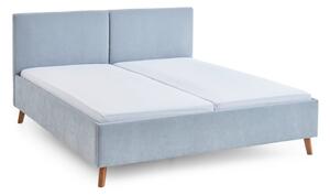 Jasnoniebieskie tapicerowane łóżko dwuosobowe ze stelażem 160x200 cm Piano – Meise Möbel