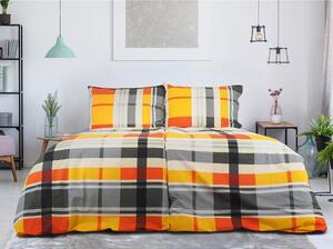 Pomarańczowa pościel jednoosobowa z kory 140x200 cm Orabge Kube – B.E.S