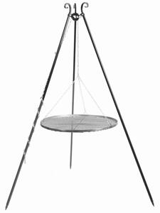 Grill na trójnogu 180 cm, TRIVO, ruszt stal naturalna, 70 cm | TYLETEGOTU