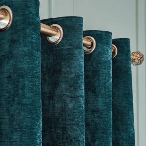 Zielononiebieskie zasłony termiczne z szenilu zestaw 2 szt. 168x229 cm Selene Luxury Chenille – Hyperion