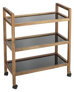 Czarno-naturalny regał łazienkowy z litego drewna akacjowego 65x76,5 cm Fondi – Wenko